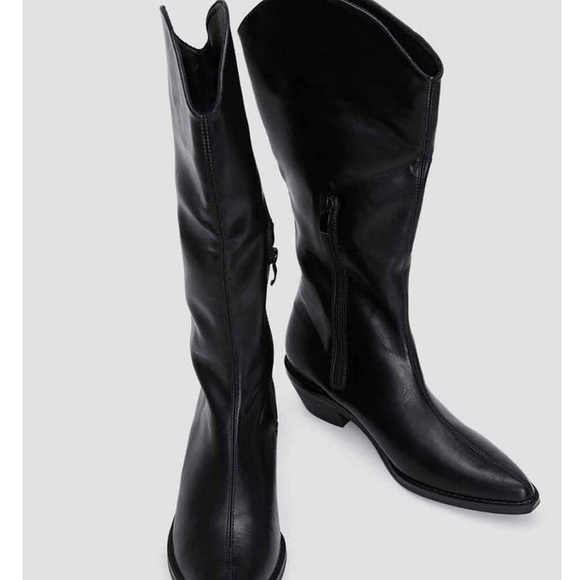 💜NWT side zip cowboy boots wide calf size 6 - Picture 2 of 3